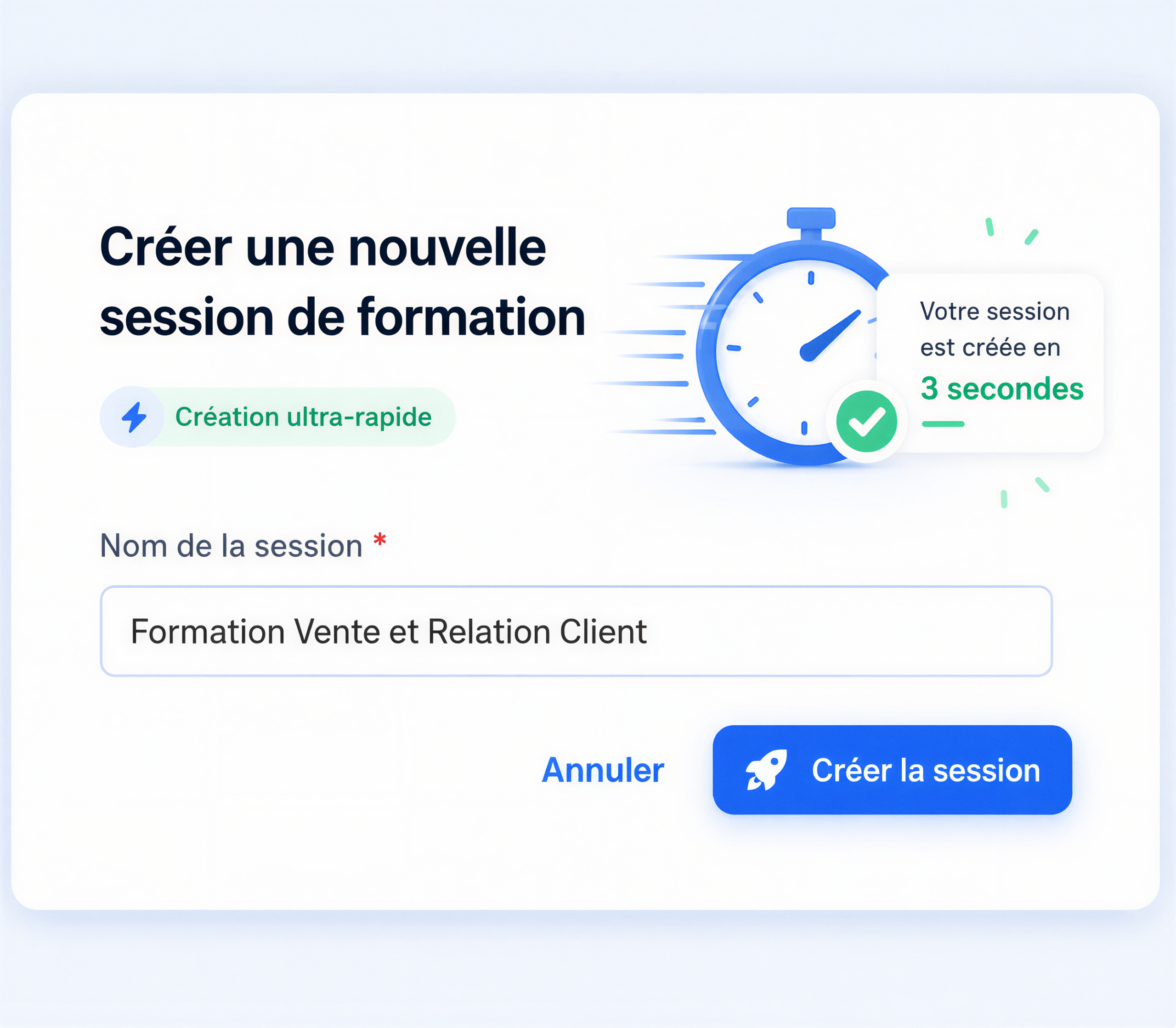 creation de session rapide su apprentonic